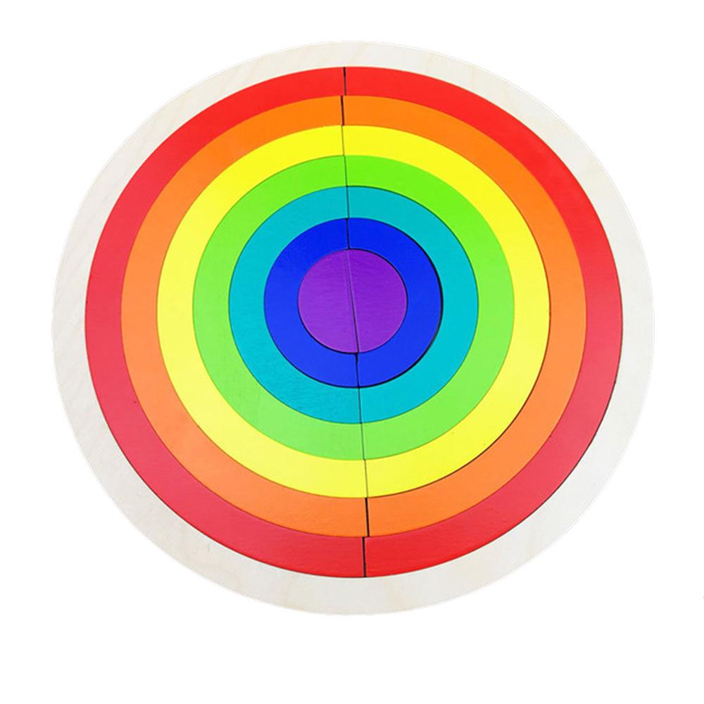 Wood Rainbow Building Blocks Baby Early Learning Instructional  Wooden Toys Colorful Wooden Blocks Toy For Children Kids Gifts