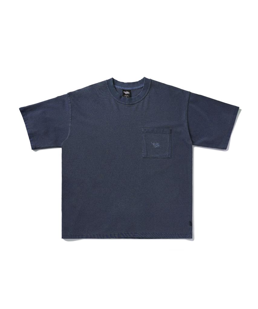 Peullukeu Slam Logo Pigment Pocket Short Sleeve T-Shirt Light Navy Fst401