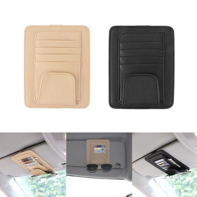 Sun Visor Multifunction PU Car Card Package Holder Glasses Storage Pen Organizer