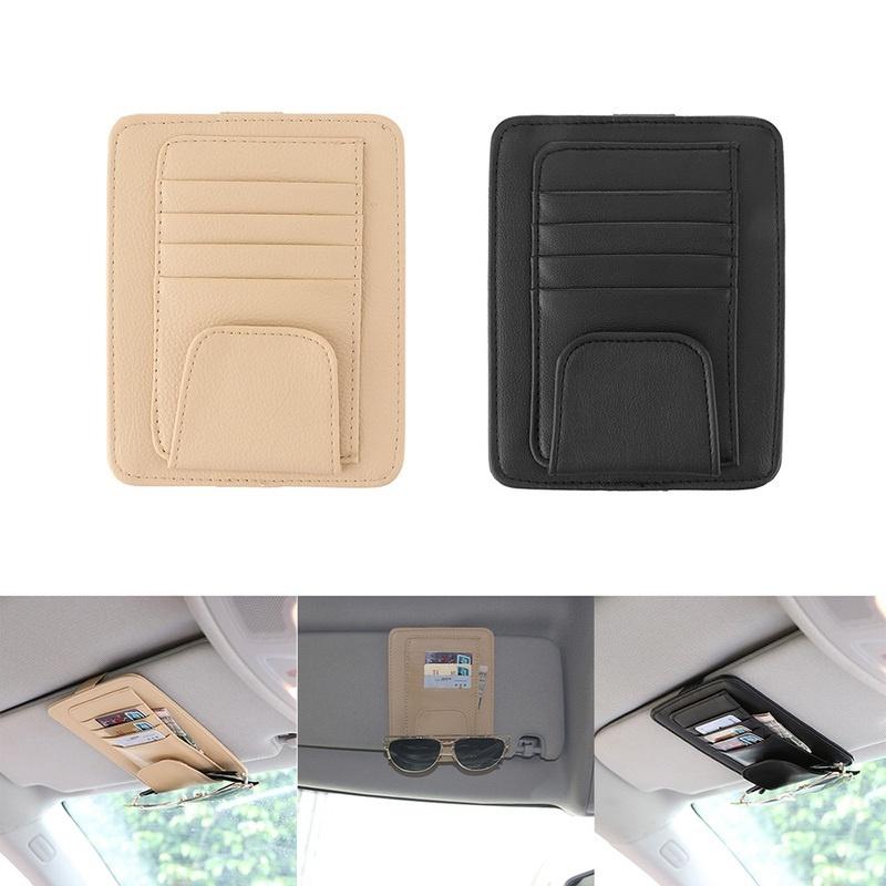 

Sun Visor Multifunction PU Car Card Package Holder Glasses Storage Pen Organizer коричневый