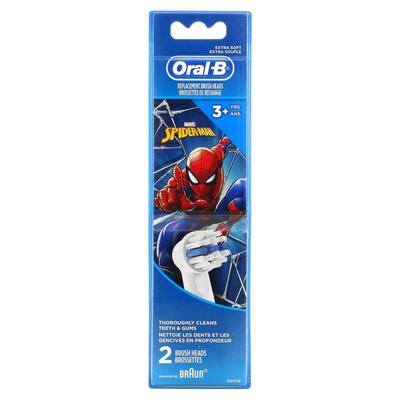 Replaceable Brush Heads, Extra Soft, Ages 3+, Spiderman, 2-Pack