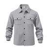 American Casual Men's Clothing Fleece Lapel Multi-pocket Single-breasted Solid Color Casual Jacket Men