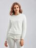 Korean Style Beaded Pullover Sweater for Women - Autumn/Winter Round Neck, Long Sleeve, Loose Fit, Slimming Knitwear, Elegant Base Layer Top