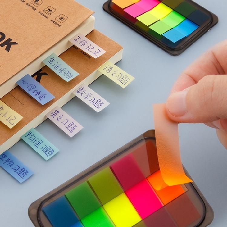 100/120 Sheets Colored PET Label Sticker Writable File Labels Repositionable Adhesive Page Marker for Planner Notebook