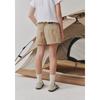Bluetail Beige Woven Half Pants With Elastic Azb4pt02bg