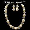 Style Exaggerated Glass Pearl Mixed Bead Necklace Earring Set Daily Versatile Temperament