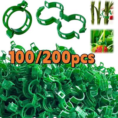 50-200Pcs Plant Support Clips Fixtureplastic Garden Vine Strapping Clip For Climbing Plantstomatograpeplants Stalks Holder