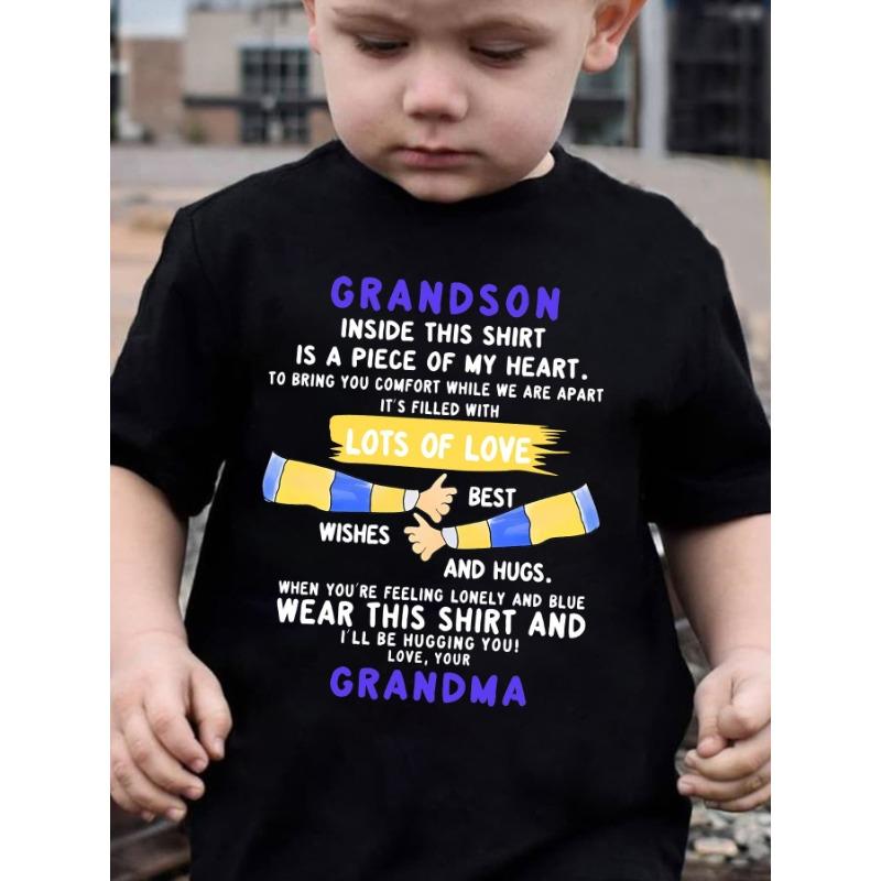 

European Size Boys Round Neck Short Sleeved T Shirt with Unique English Print BEST WISHES AND HUGS 98cm чёрный