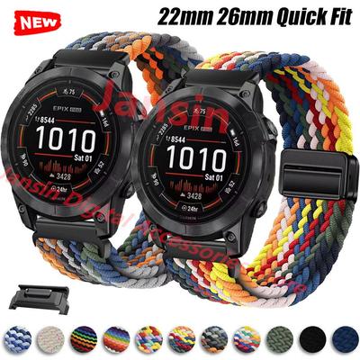 Quick Fit Per Garmin 26mm 22mm Cinturino Tessuto Anello in Nylon Magnetico Correa Per Garmin Fenix 5 instinct 2X Fenix 3 Cinturino Braccialetto