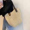 Sommer Strandtaschen für Damen Handgefertigte Rattan Gewebte Umhängetaschen Große Kapazität Strohtasche Bohemian Lässige Reise Handtasche Tragetaschen