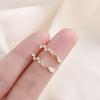 S925 Silver Teardrop Stud Earrings With Paved Crystals Minimalist Elegant Sweet Fresh Jewelry For Women
