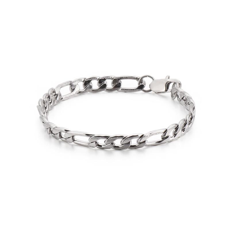 

Браслет из нержавеющей стали с плоским боковым корпусом - Европейский и американский стиль, Модные унисекс украшения