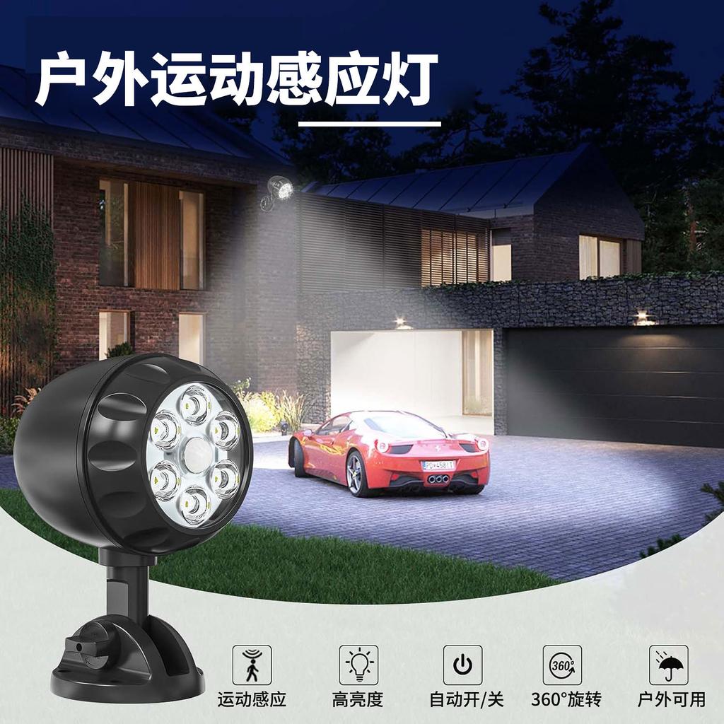 New 1/2pc LED Outdoor Spotlight Wall Lamps Super Bright Garden Lamps Garage Garden Lighting Floodlight Human Body Induction Hot