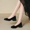 Fashion 2024 Summer Women  Heels Pumps Soft Leather Comfort Cinderella Party Elegant Formal Dress Vintage Brown Square Toe Shoes