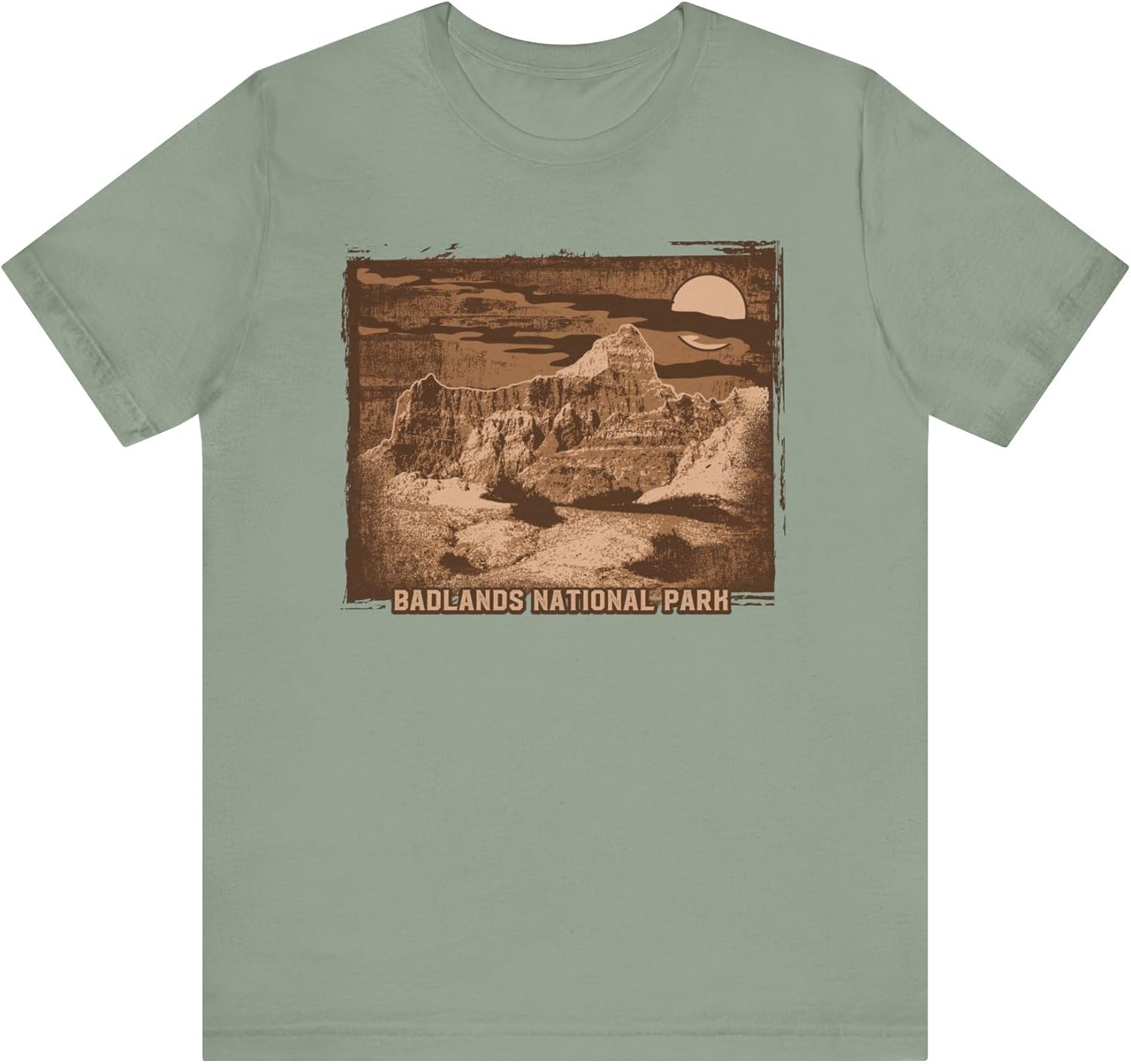 Badlands Retro Poster Graphic Design Tee, Badlands Shirt, Vintage Tees, Art Design T-Shirt, Graphic Tee, Retro Art Shirts Sage S разноцветный