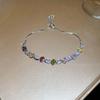 Gold-Plated Zircon Sun & Heart Bracelet: Stylish, Versatile, Elegant Light Luxury Jewelry for Women.
