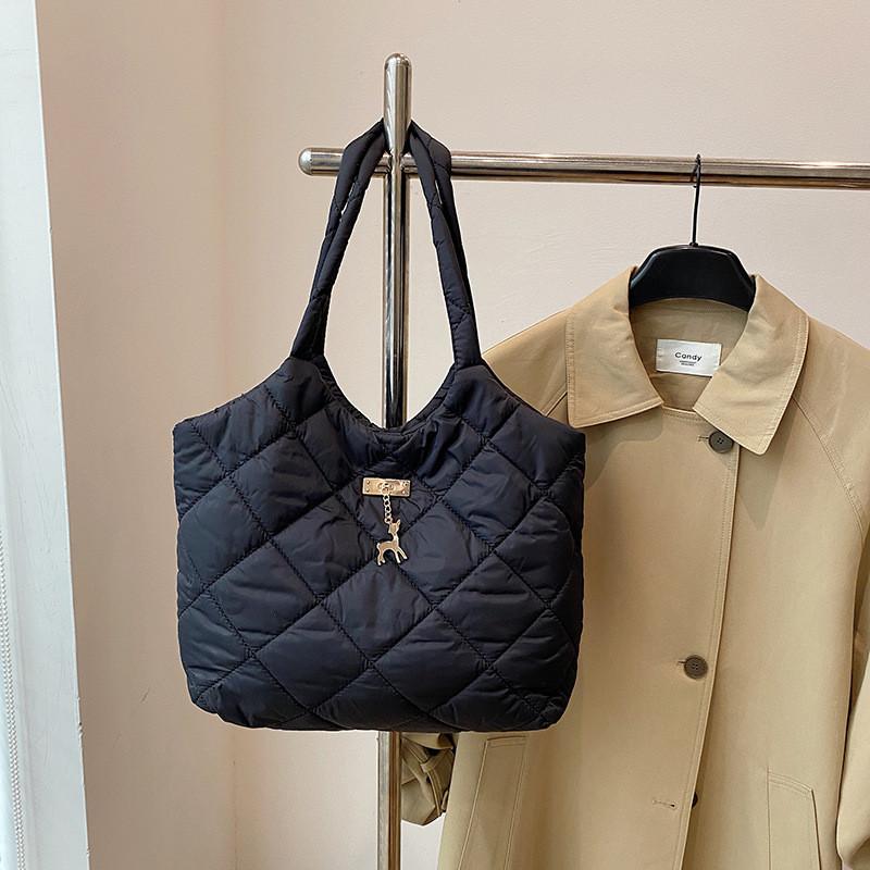 Модная Новая Осенне-Зимняя Сумка-Тоут Модная Большая Вместительная Сумка Через Плечо Для Женщин чёрный