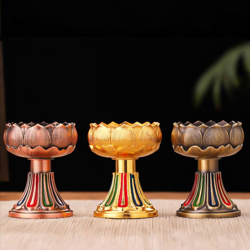 1ks Držák na ghí lampu Buddhistické potřeby Svícen Odolnost Meditace Olejová lampa Slitina Stolní dekorace Obývací pokoj