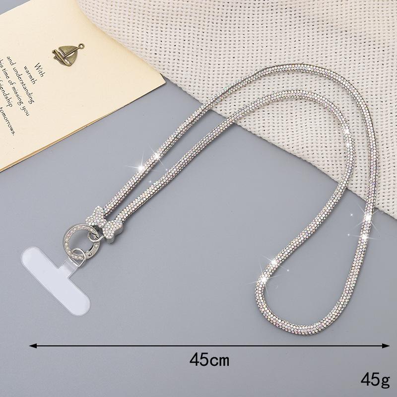 High-End Rhinestone Chain Crossbody Phone Case & Keychain Pendant
