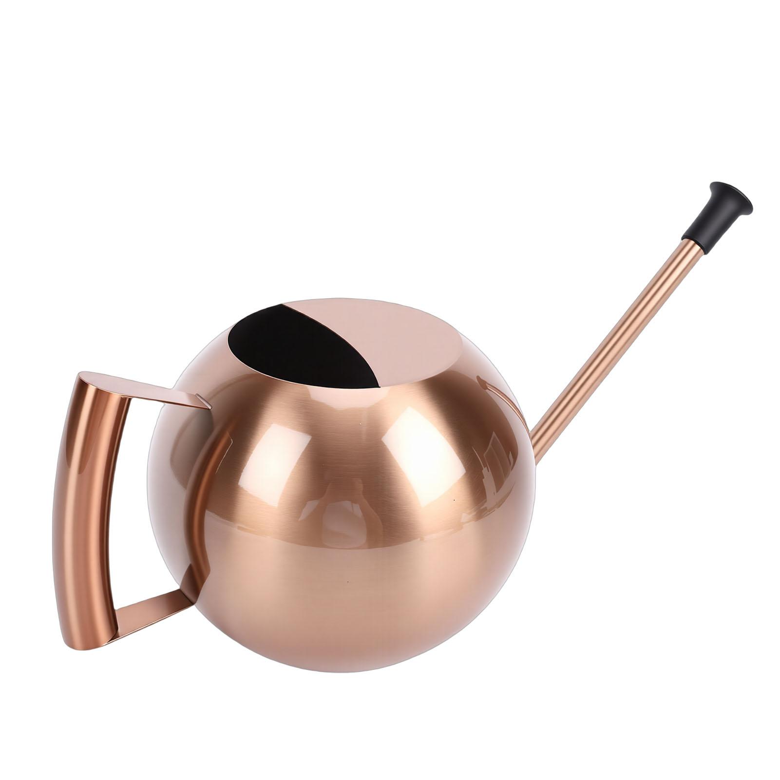

Watering Can with Long Spout 1000ml Stainless Steel Round Indoor Plant Watering Can with Detachable Head for Home бронзовий