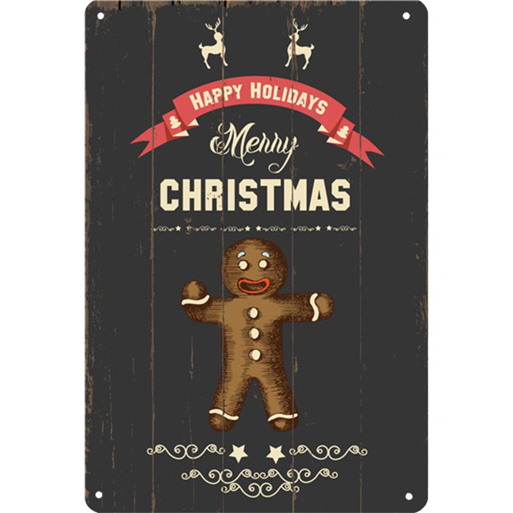 Merry Christmas Metal Tin Sign Plaque  Cartoon Elk Santa Claus Iron Painting Home Bar Cafe Pub Decoration Wall Art Plates