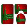 Christmas Shower Curtain Floor Mat Combination Four-Piece Set Bathroom Toilet Carpet Shower Room Mat Foot Mat