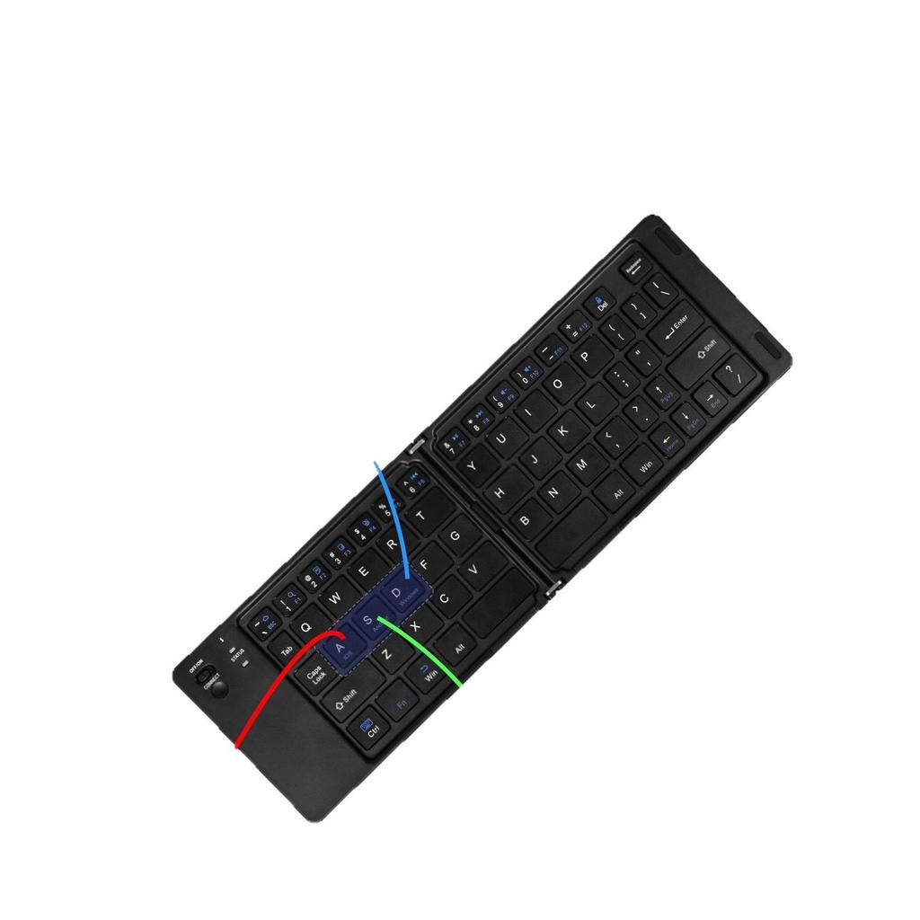 Dual-Fold Wireless Bluetooth Keyboard for Phones, Tablets, Laptops - Premium Business Portable Keyboard