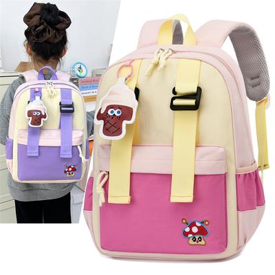 Color Block Kindergarten Schoolbag Cartoon Lightweight Large Capacity Children's Backpack