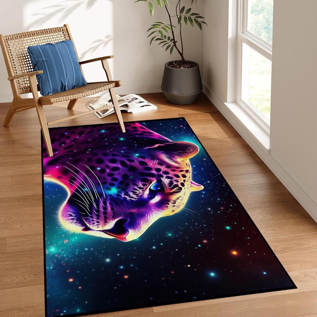 Galaxy Area Rug Outer Space Starry Sky Large Carpet for Home Living Room Bedroom Sofa DecorCarpet Dark Blue Non-slip Floor Mat