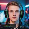 Wired Gaming Headset with High Sound Surround 40mm Lightweight RGB Compatible with Black and Green 3.5mm Jack, Noise-Canceling Microphone, Isolation,