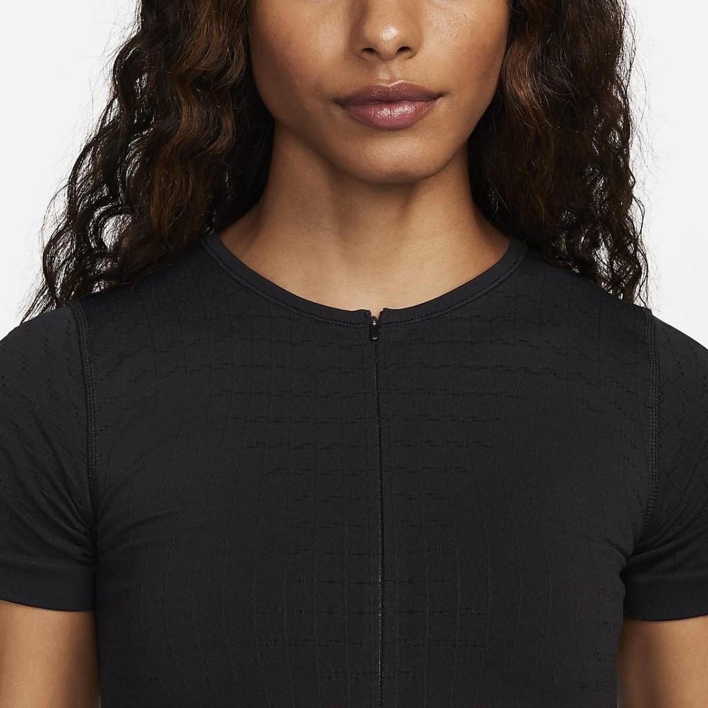 Nike X 1017 Alyx 9Sm Kollaboration Yoga Serie SS24 Einfarbig Bequem Vielseitig Kurzarm Body Damenbody Schwarz DR5376-010