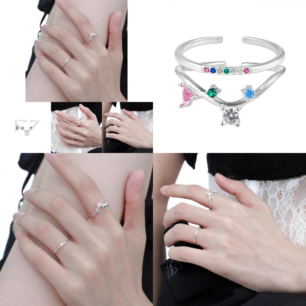 Chic Unique Design Adjustable Copper Ring For Women Featuring Elegant Geometric Shape