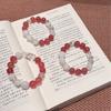 Natural Strawberry Crystal Bracelet Women Pink Snow Phantom Quartz Beaded Jewelry Fashion Handmade Accessory