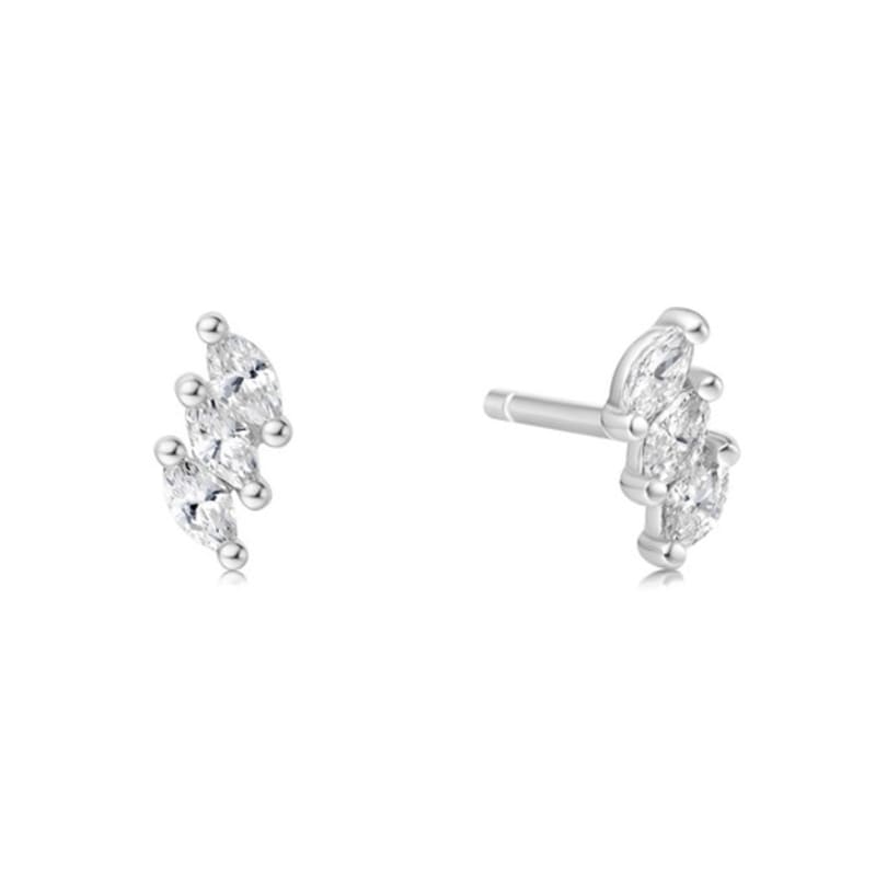 

ANIA HAIE Silver Triple Marquise 925 Silver Stud Earrings E063-01H single type