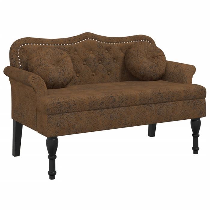 VidaXL Bench with Cushions, Sofa with Armrest and Backrest, Bench with Wooden Legs, Living Room Seat, 372149