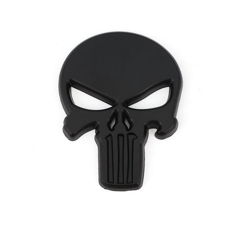 3D Metal Skull Head Logo Badge Sticker Car Side Fender Rear Trunk Emblem Decal for Cars Motorcycles Pickups Etc