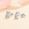D Color Full Real Moissanite Diamond Stud Earrings for Women Cross Wedding Sparkling 925 Sterling Silver Lab Diamond Ear Studs