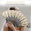 HOMSFOU Vintage Folding Fan with Tassel - Handheld Folding Fan, Vintage Design, for Women, Perfect for Summer Parties and Stage Props