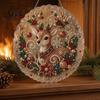 Kit di Creazione per Principianti, Kit Pittura Suncatcher con Perle Finte di Natale, Set Artistico Fai-da-te con Perline 3D di Babbo Natale Pupazzo di Neve Albero, Decorazione Fatta a Mano