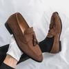 Koreanische Mode Wildleder Bohnenschuhe 2026 Einzelner Fuß Faul Lässig Fließend Su Lefu Schuhe Herren Business Anzugschuhe