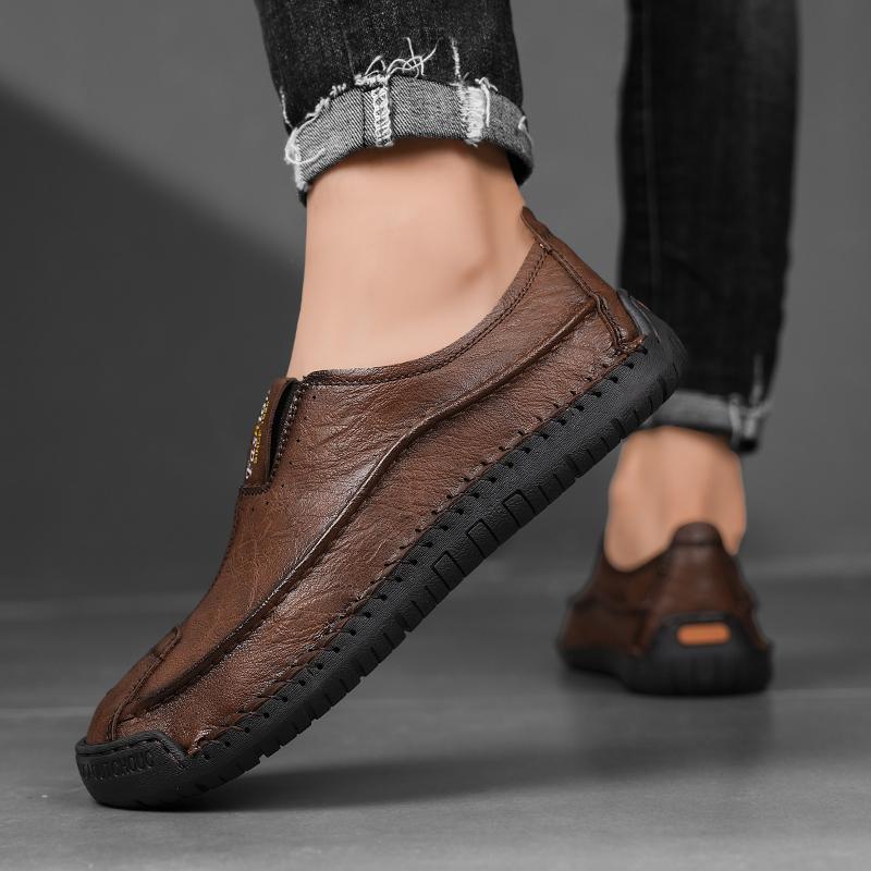 Pantofi casual mocasini pentru bărbați, toamnă-primăvară, lucrați manual, mărime mare, pantofi casual din piele pentru condus
