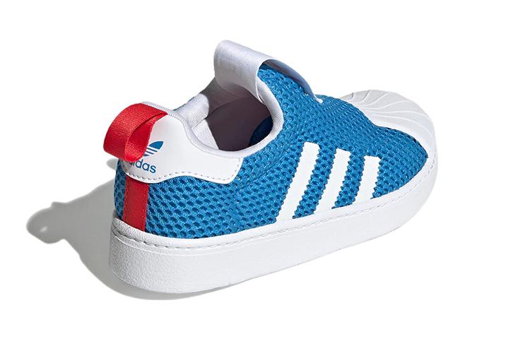 Adidas Originals SUPERSTAR 360 Comfortable Low top Kids' Skateboarding Shoes Blue White Children Aged 3 7 Years Old GY9141