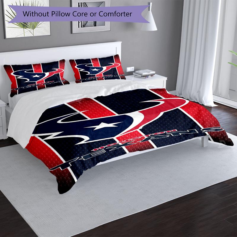 Houston Texans Pride Design Bed Bedding Set 1 Duvet Cover + 2 Pillowcases Soft Breathable Household Bed Linens