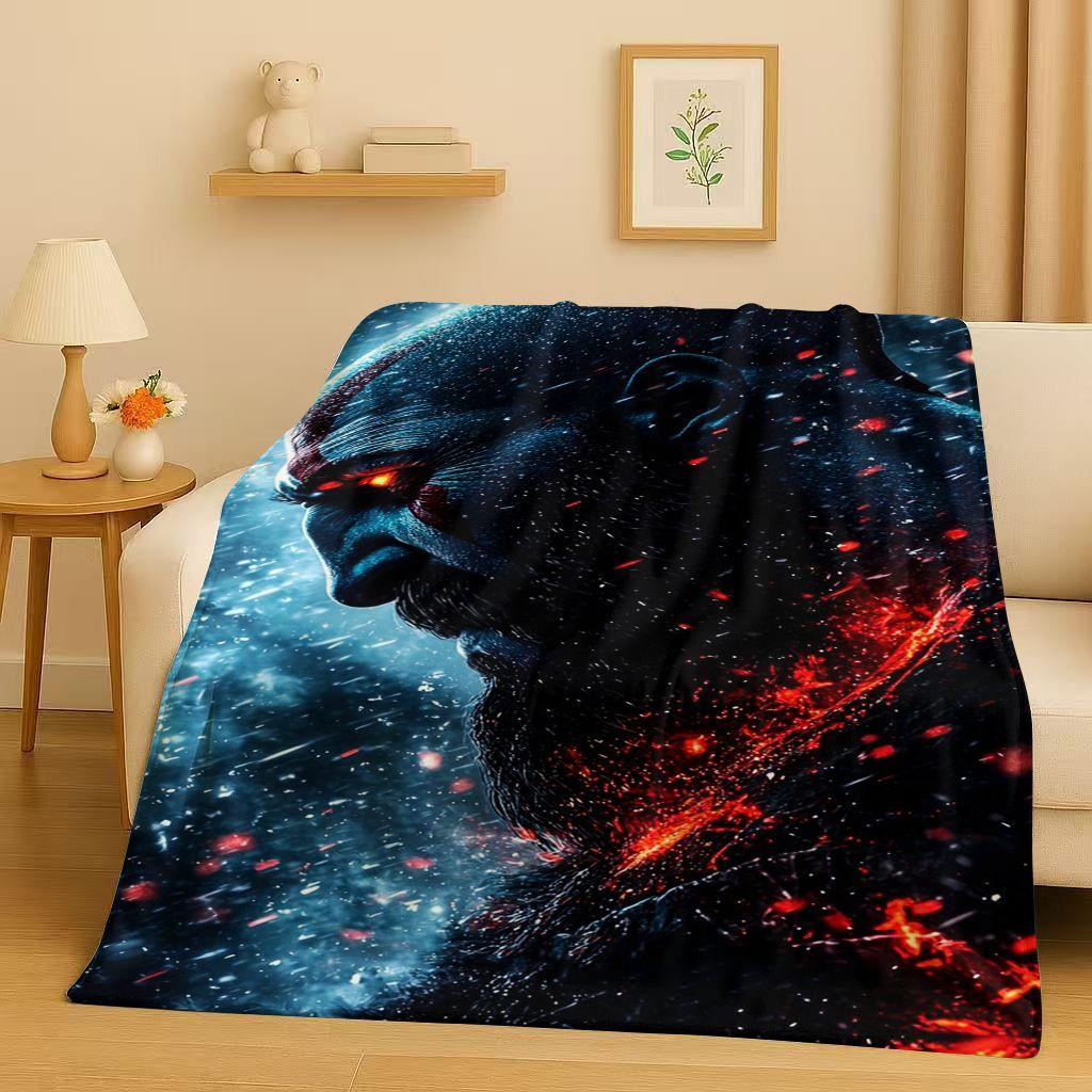 3D Kratos God of War Games Cartoon Gamer Flannel Blanket,Ultra Soft Warm Plush Throw for Home Bedroom Bed Sofa Cover Picnic Kids