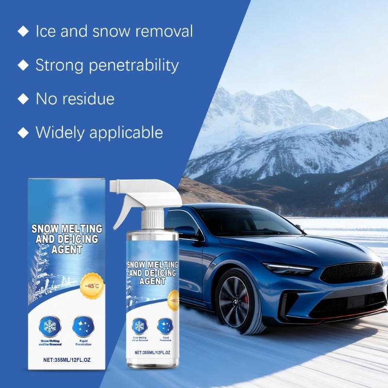 Fast Acting Car Windshield Defroster Melt Sprayed 355ml Bottle Prevents Ice Snow Buildup On Auto Glass And Home Surfaces