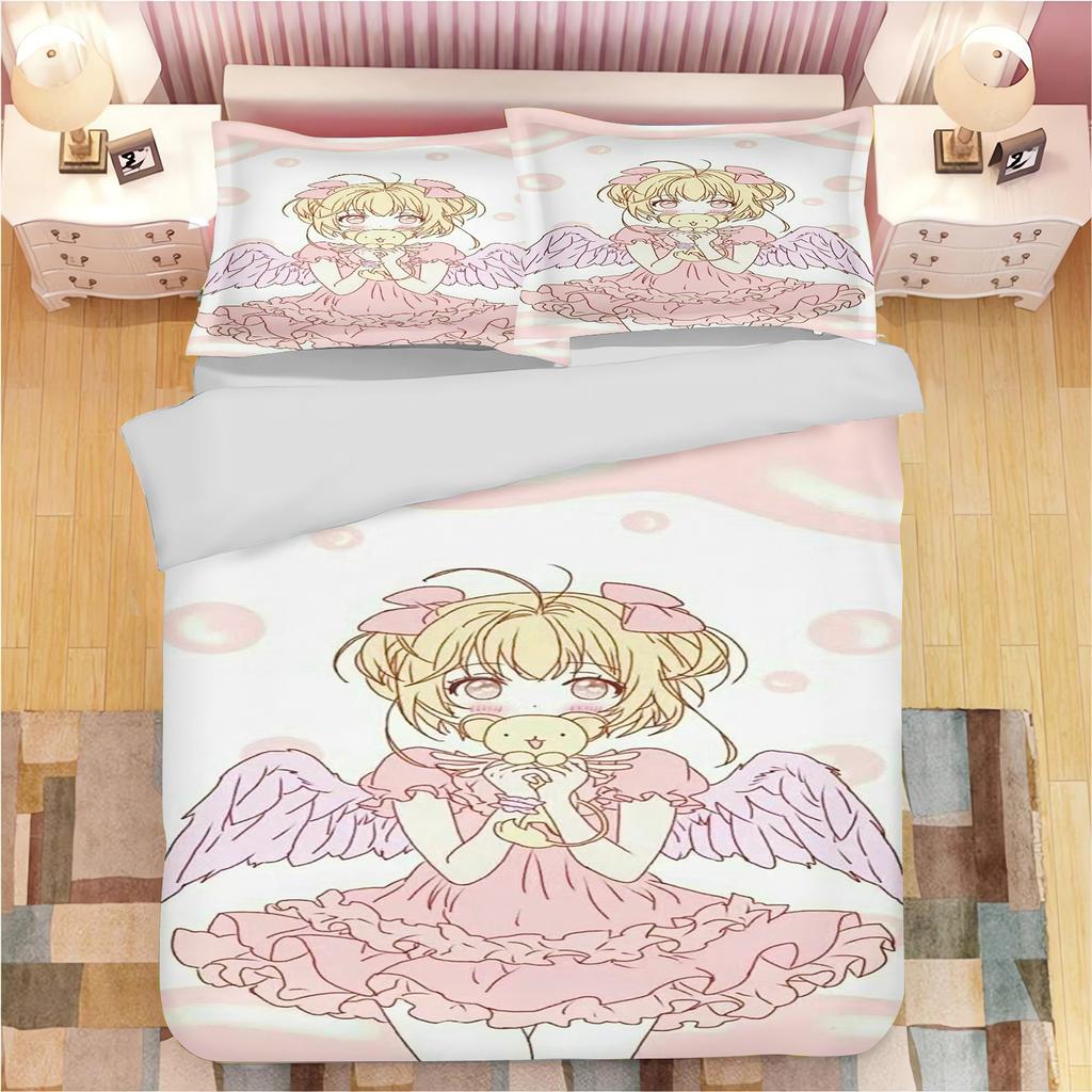 Cardcaptor Sakura Anime Printed Pillowcase Set for Adults and Children Duvet Cover Comforter Home Fashion Boys Girls 3D Bedding