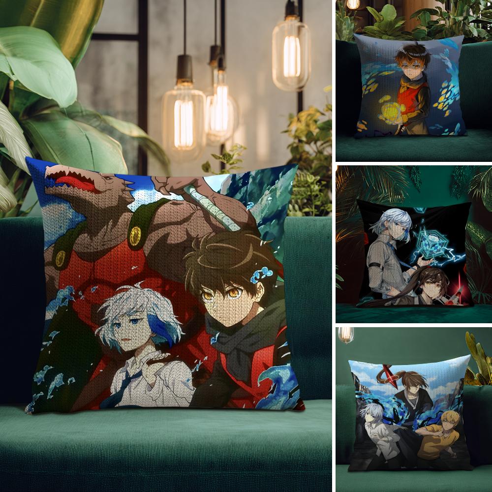 TTower Of GodD Anime Cushion Cover Natural Linen Pillow Case DoubleSided Print Decorative Sofa Pillowcase Home Decor Gift