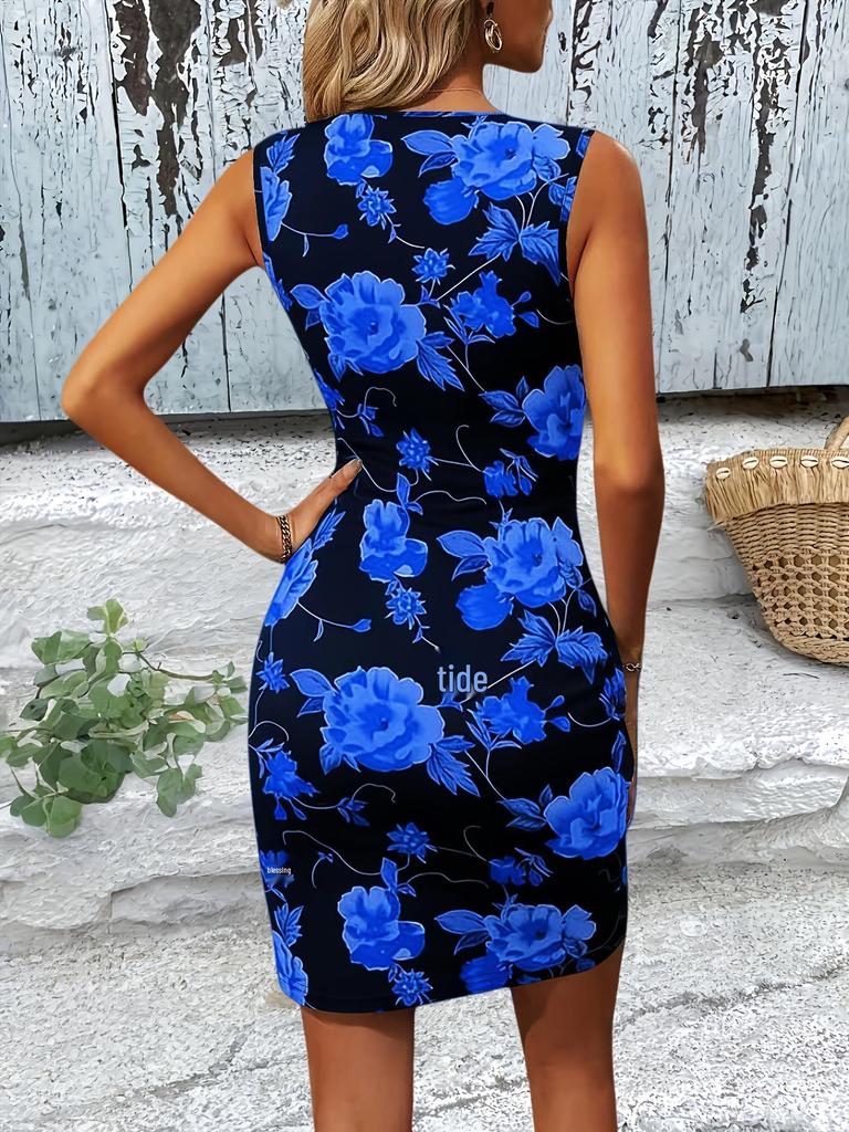 Abito aderente con scollo a V e pieghettature Moda Donna 2026