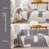 Schwarze Linien Chenille Sofabezug Stoff Sofadecke Universal Couch Handtuchbezug Staubdicht Sofakissenbezug