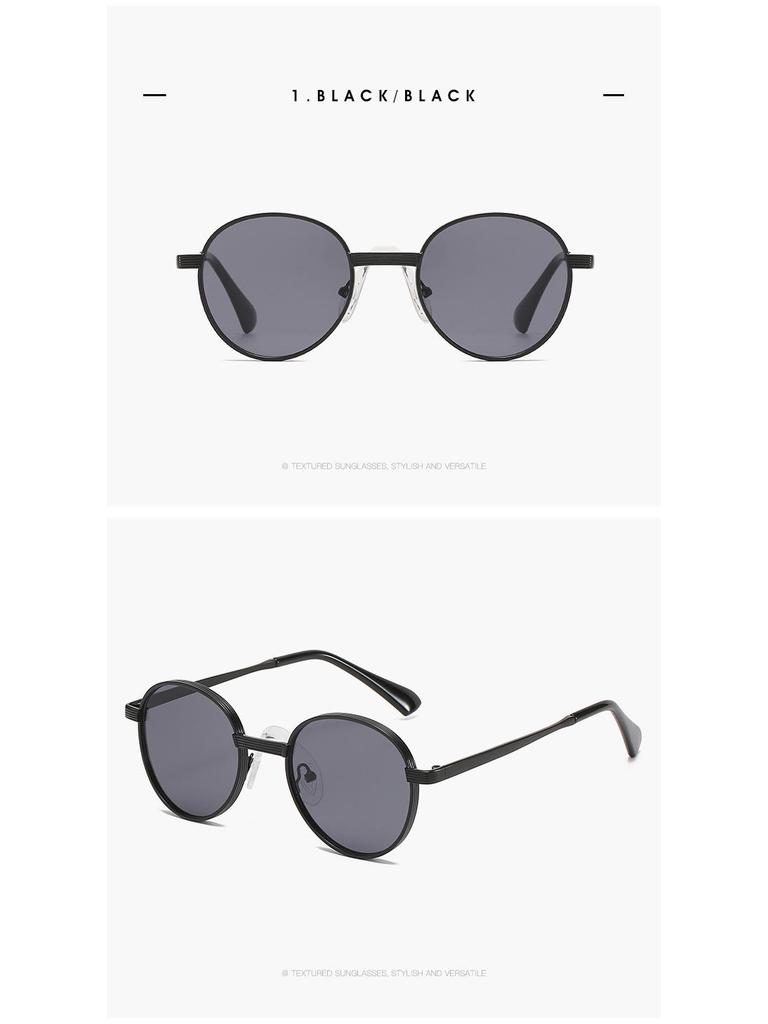 2058 Retro Small Round Frame Metal Sunglasses for Women
